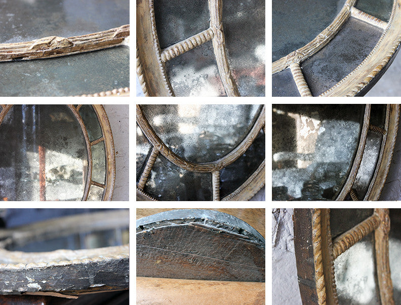 A Beautiful Regency Period Giltwood & Gesso Sectional Oval Wall Mirror c.1815