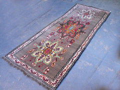 A Colourful Semi Old Persian Goravan Runner 270cm x 90cm