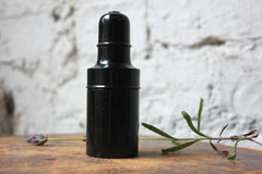 A Fine c.1910 Turned Ebony Perfume Holder & Bottle