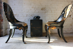 A Fine Pair of Early Victorian Japanned Papier-Mâché Side Chairs c.1844