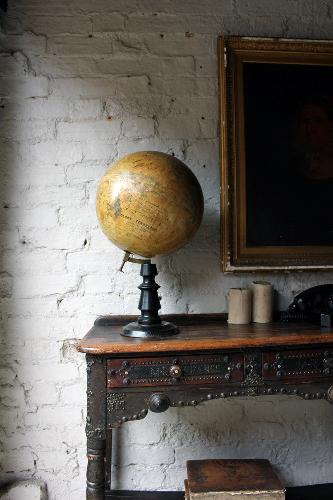 A Fine c.1895 French Terrestrial Table Globe; “Globe Terrestre” prepared by J FOREST, Paris
