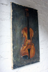 A Charming Late 19thC Oil on Canvas of a Violin