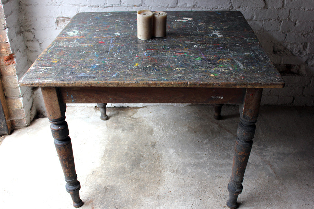 A Fantastic Victorian Pine Art Table from Grittleton House School, Wiltshire