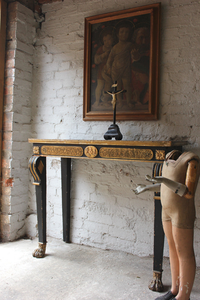 A Good Regency Period Gilt & Ebonised Hall Table
