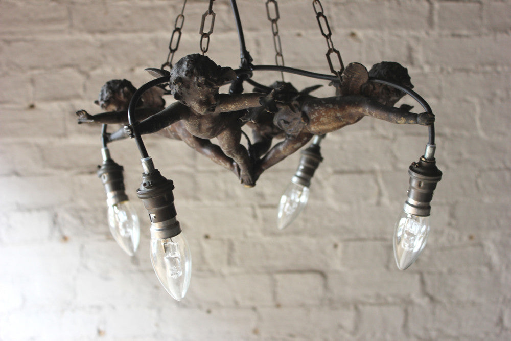 A Fabulous c.1890 Centre Light in the Form of Four Putti