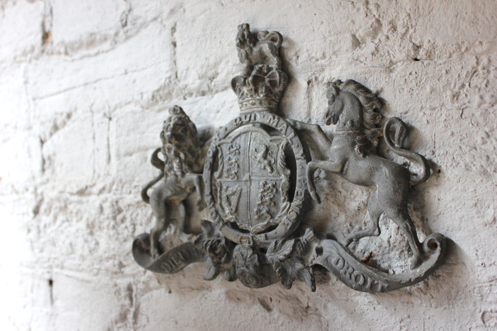 A Good 19thC Pierced Lead Royal Armorial
