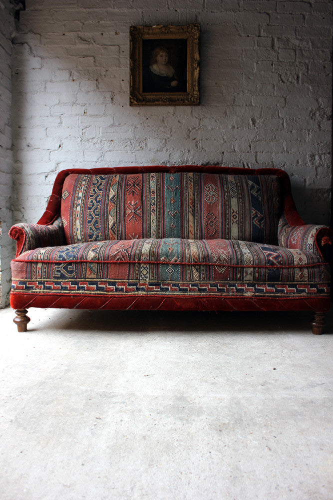 A Good c.1940 Two Seater Kelim Upholstered Sofa