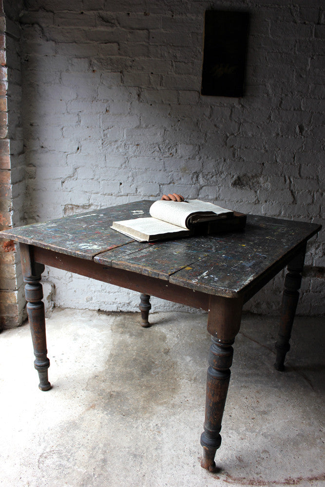 A Fantastic Victorian Pine Art Table from Grittleton House School, Wiltshire