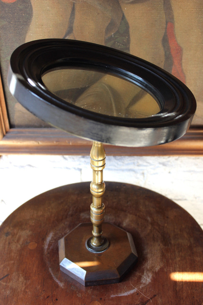 A Good Late 19thC Ebonised Gentleman's Shaving Mirror c.1880