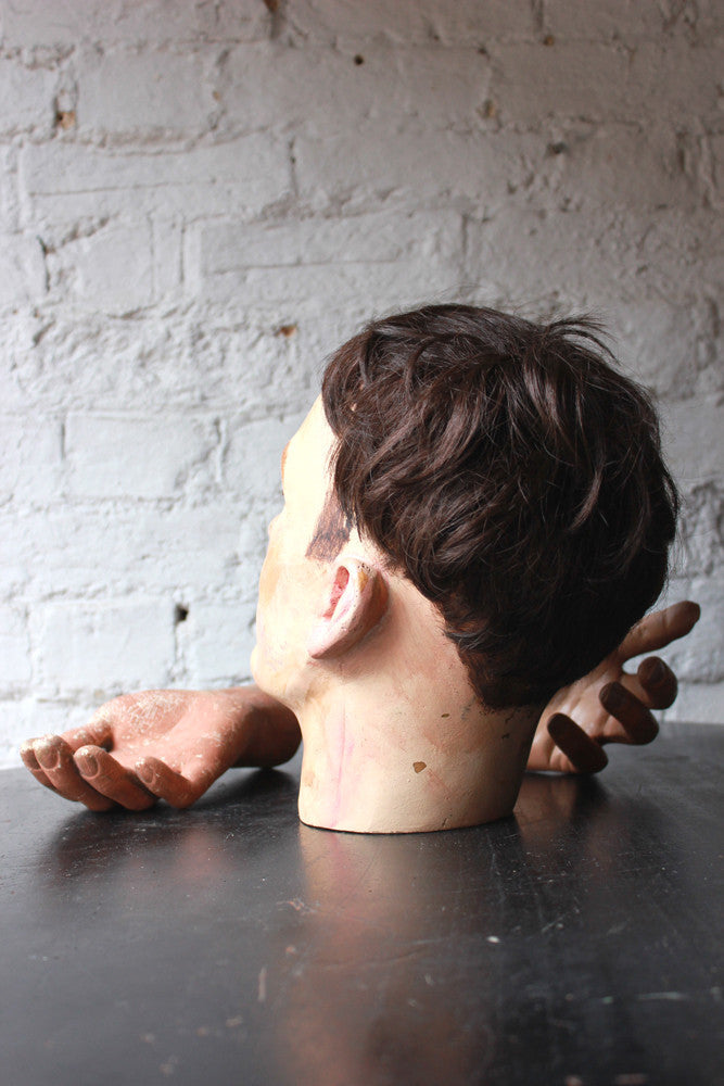 A Good 20thC Male Portrait Mannequin Head