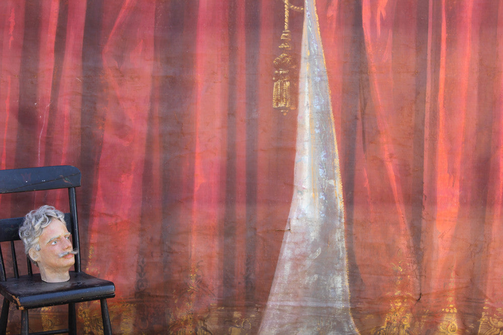 A Glorious c.1900 French Hand-Painted Theatre Canvas Backdrop