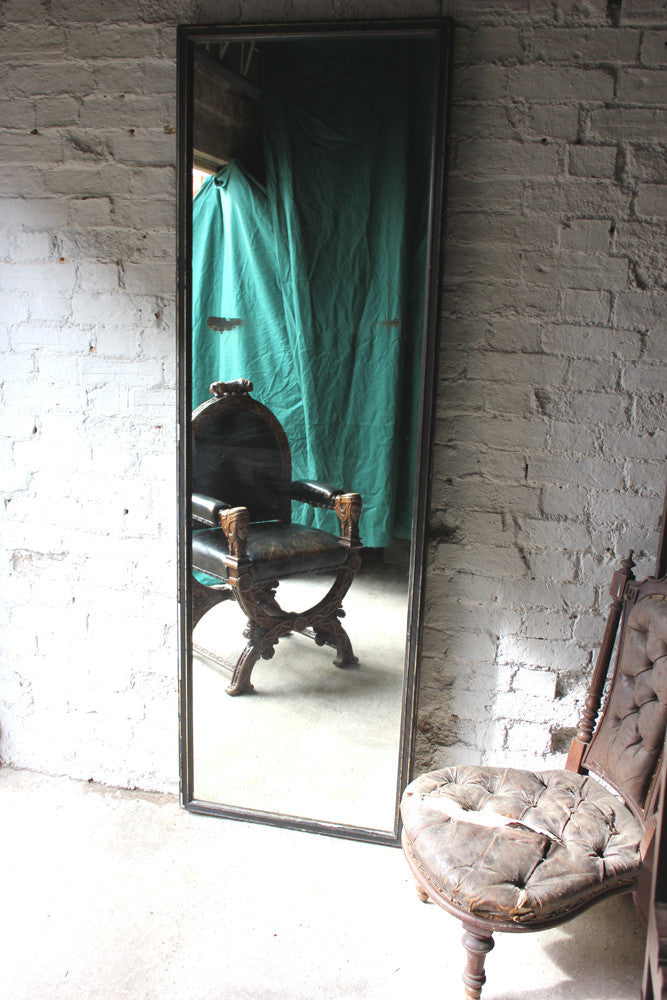 A Good Large Victorian Ebonised Full Length Mirror c.1895