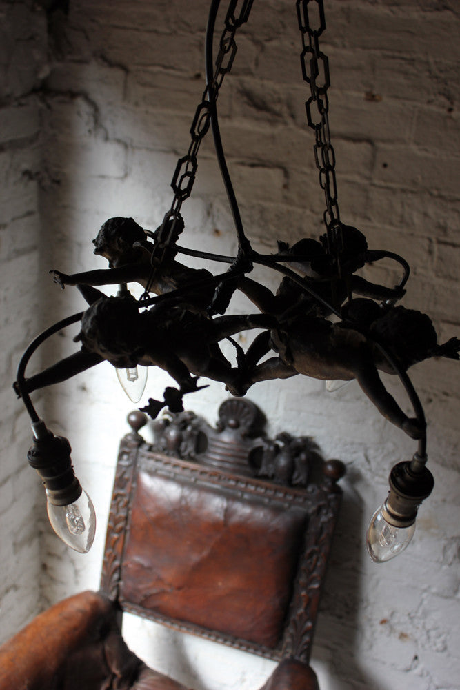 A Fabulous c.1890 Centre Light in the Form of Four Putti