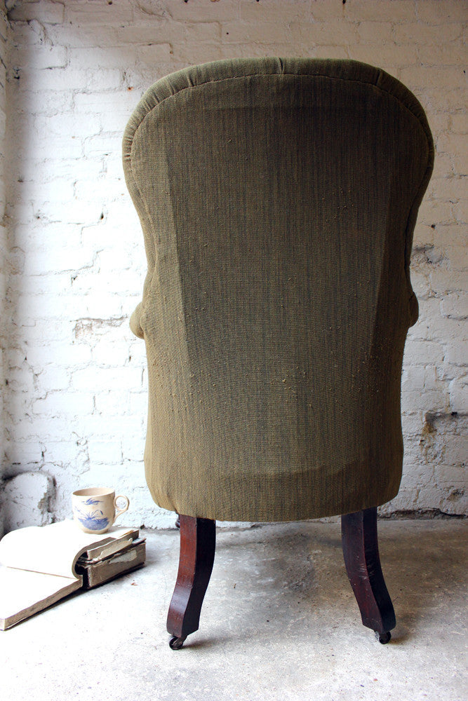 A Good George IV Regency Period Upholstered Wingback Armchair c.1820