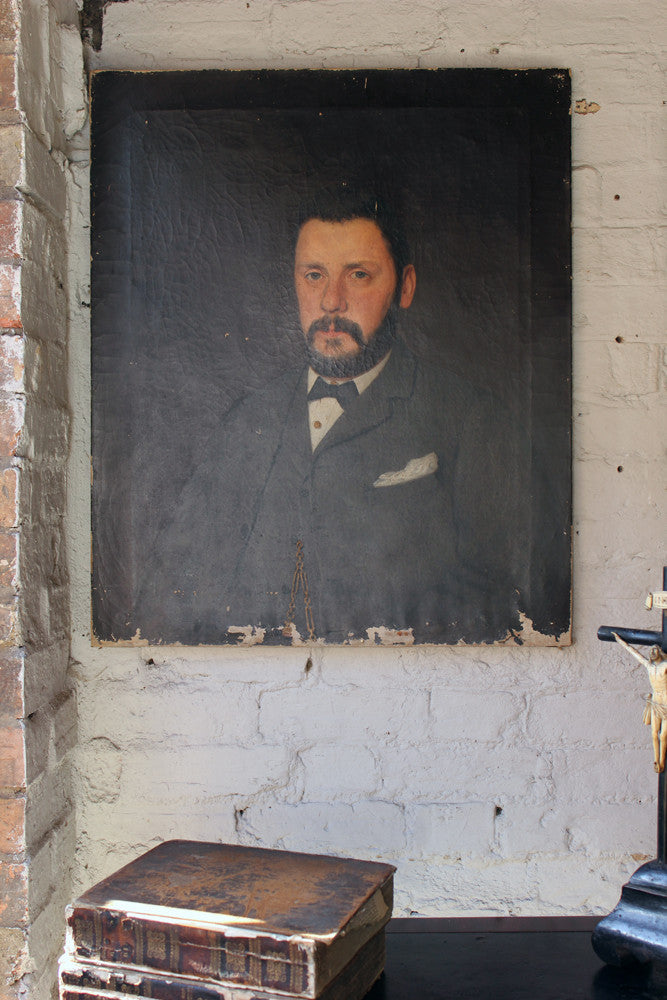 A Good Pair of c.1880 Irish School Provincial Oil on Canvas Portraits of a Gentleman & His Wife