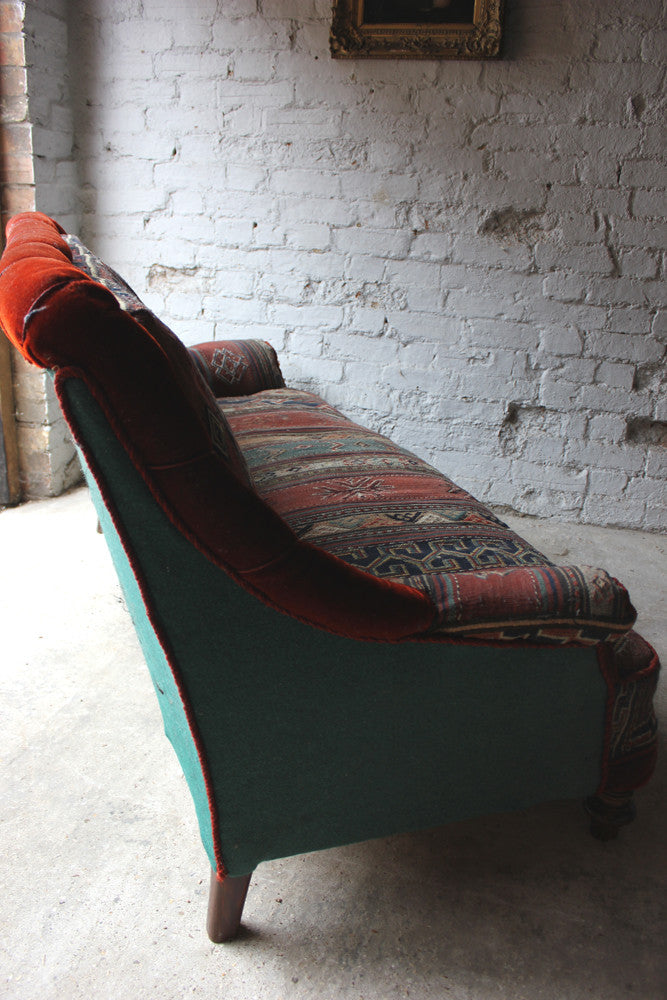 A Good c.1940 Two Seater Kelim Upholstered Sofa
