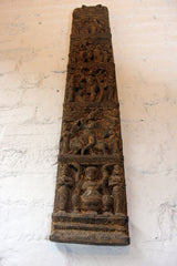 A Beautiful 19thC Gupta Style Indian Carved Wooden Rectangular Panel