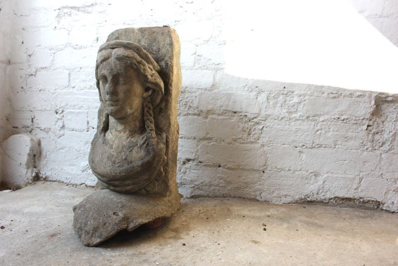 A Beautifully Carved Early 18thC Portland Stone Bust of a Young Woman
