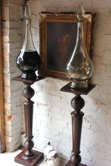 A Fantastic Pair of Very Large 19thC Clear Glass Apothecary Shop Jars