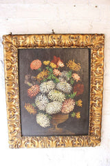 A Charming Late 19thC Naïve School Oil on Canvas; Still Life of Flowers