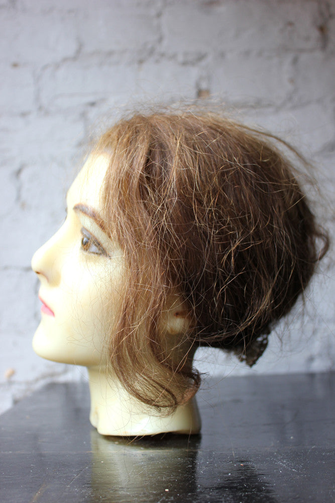 A Good French c.1890 Wax Shop Display Mannequin Head of a Lady