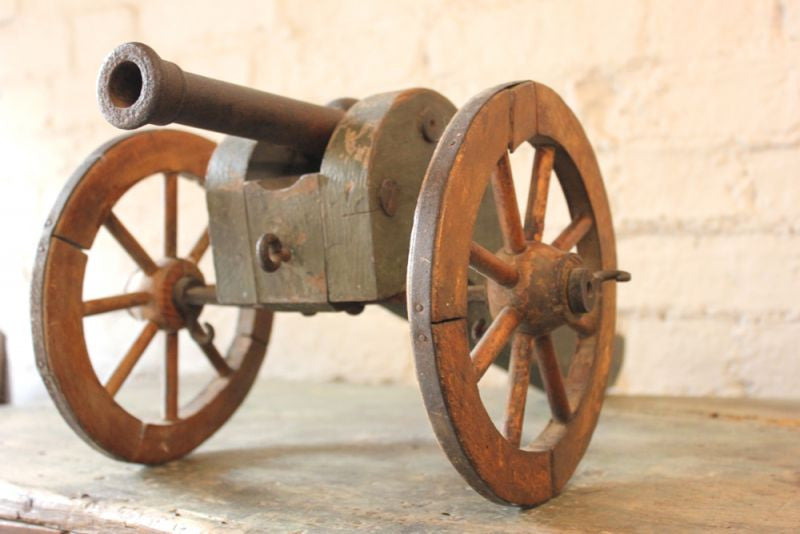 A Fantastic c.1830s Iron & Wood Model of a Six-Pounder Field Gun Cannon