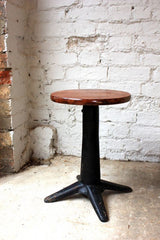 A Good Adjustable Singer c.1930 Cast Iron & Pine Machinists Stool