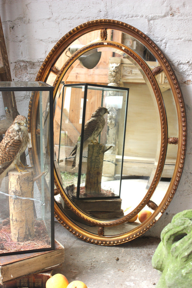 A Good c.1900 Gilt-Gesso Sectional Oval Wall Mirror