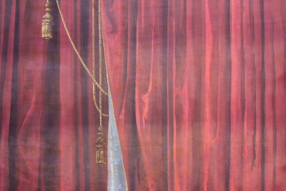 A Glorious c.1900 French Hand-Painted Theatre Canvas Backdrop