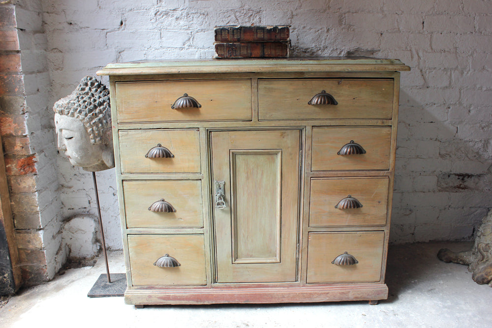 A Good Victorian Painted & Stained Pine Side Cupboard c.1880