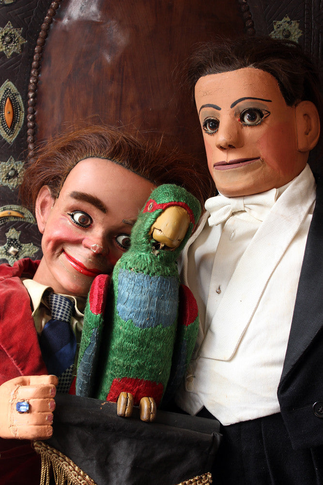 A Fantastic Trio of c.1930-50 Ventriloquist's Dummies; Peter King Esq, Entertainer