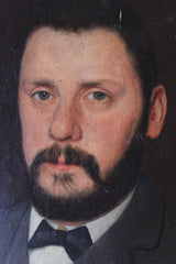 A Good Pair of c.1880 Irish School Provincial Oil on Canvas Portraits of a Gentleman & His Wife