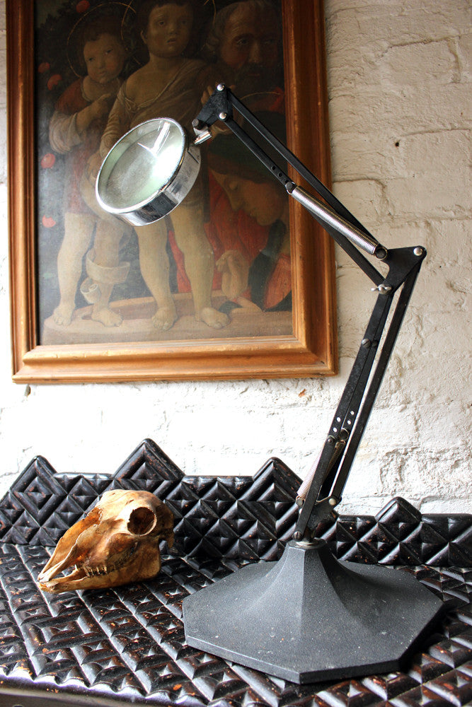 A Good c.1935 Art Deco Anglepoise Style Table Magnifier by N&B Ltd, England