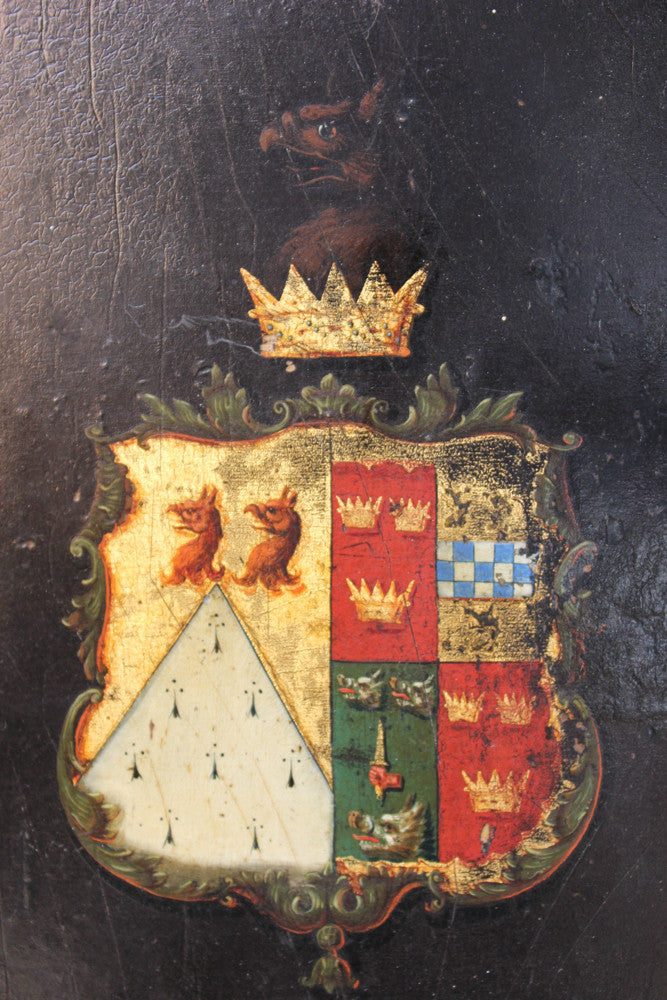 A Fine c.1815 Coach Panel Armorial: The Marital Arms of Lieutenant General Samuel Need & Annie Grant