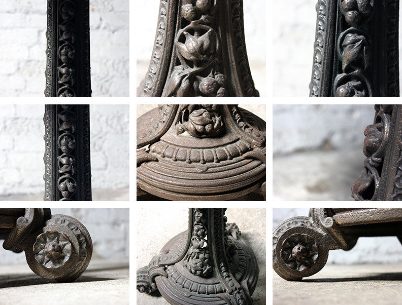 A Good Victorian Cast Iron & Portasanta Brecchia Marble Topped Circular Occasional Table c.1870-80