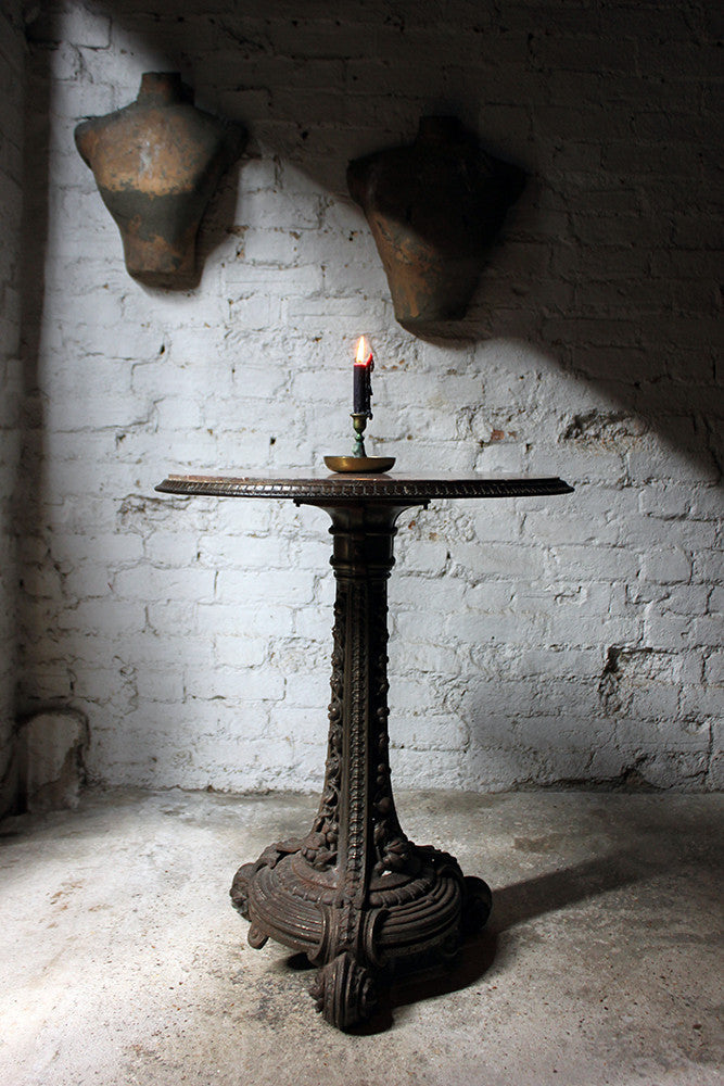 A Good Victorian Cast Iron & Portasanta Brecchia Marble Topped Circular Occasional Table c.1870-80