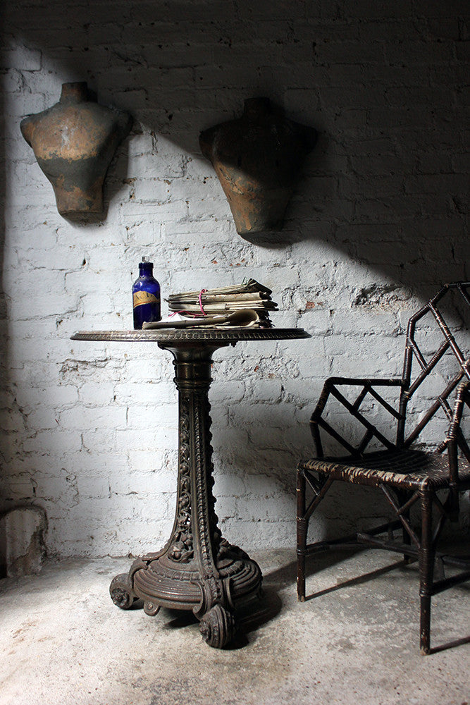 A Good Victorian Cast Iron & Portasanta Brecchia Marble Topped Circular Occasional Table c.1870-80