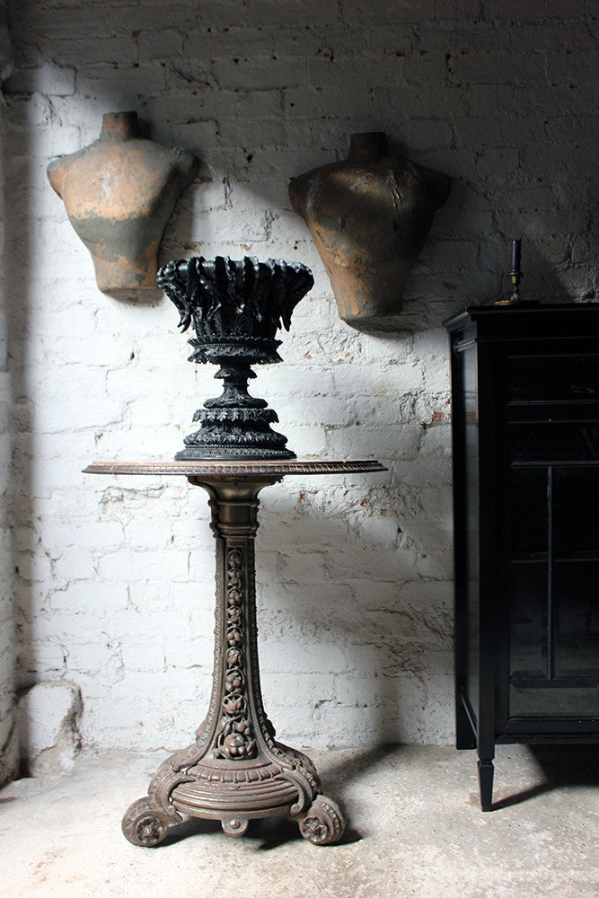 A Good Victorian Cast Iron & Portasanta Brecchia Marble Topped Circular Occasional Table c.1870-80