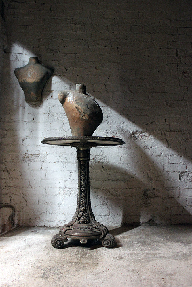 A Good Victorian Cast Iron & Portasanta Brecchia Marble Topped Circular Occasional Table c.1870-80
