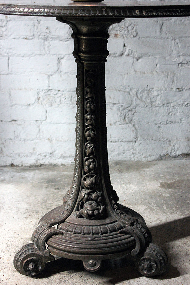 A Good Victorian Cast Iron & Portasanta Brecchia Marble Topped Circular Occasional Table c.1870-80