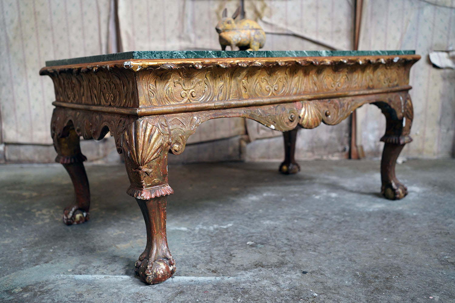 A George II Marble Topped Giltwood & Gesso Low Table c.1740