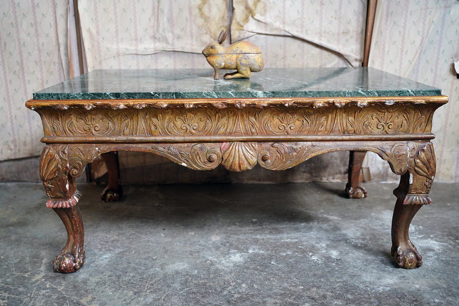 A George II Marble Topped Giltwood & Gesso Low Table c.1740