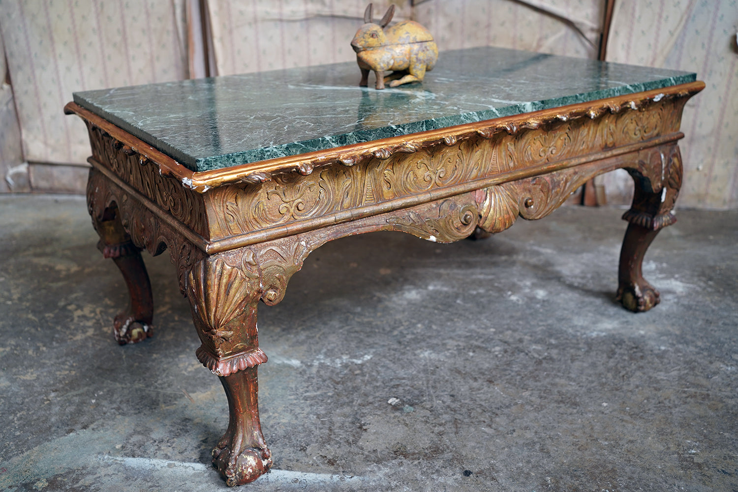 A George II Marble Topped Giltwood & Gesso Low Table c.1740