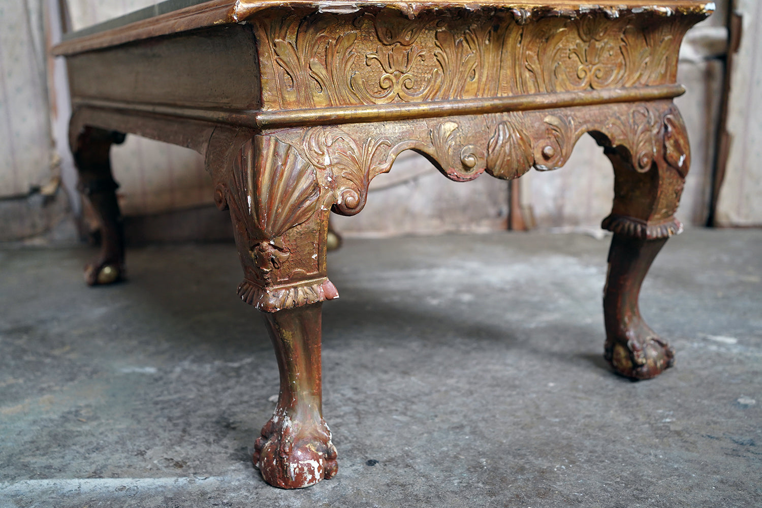 A George II Marble Topped Giltwood & Gesso Low Table c.1740