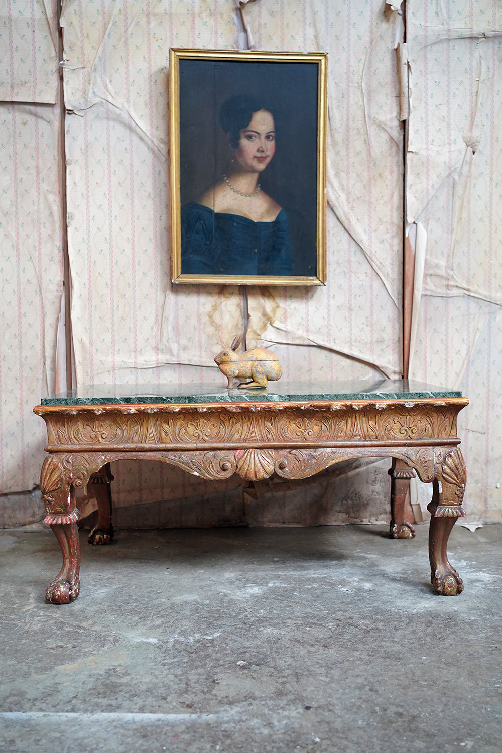 A George II Marble Topped Giltwood & Gesso Low Table c.1740