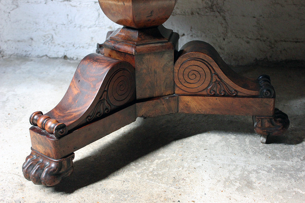 A Good French Louis Philippe Period Fossilised Marble & Flame Mahogany Guéridon c.1835
