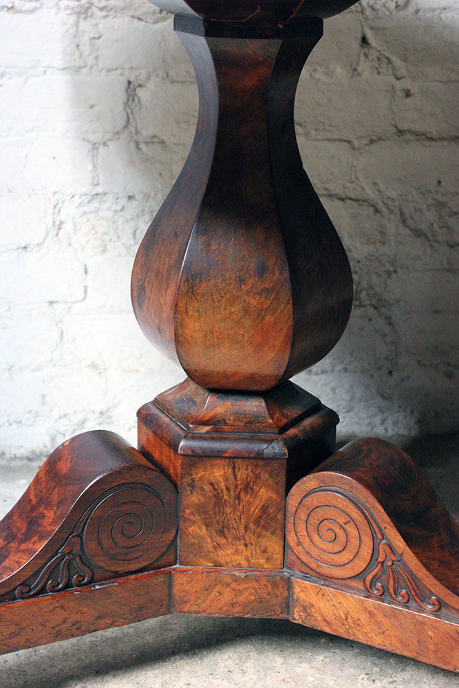 A Good French Louis Philippe Period Fossilised Marble & Flame Mahogany Guéridon c.1835