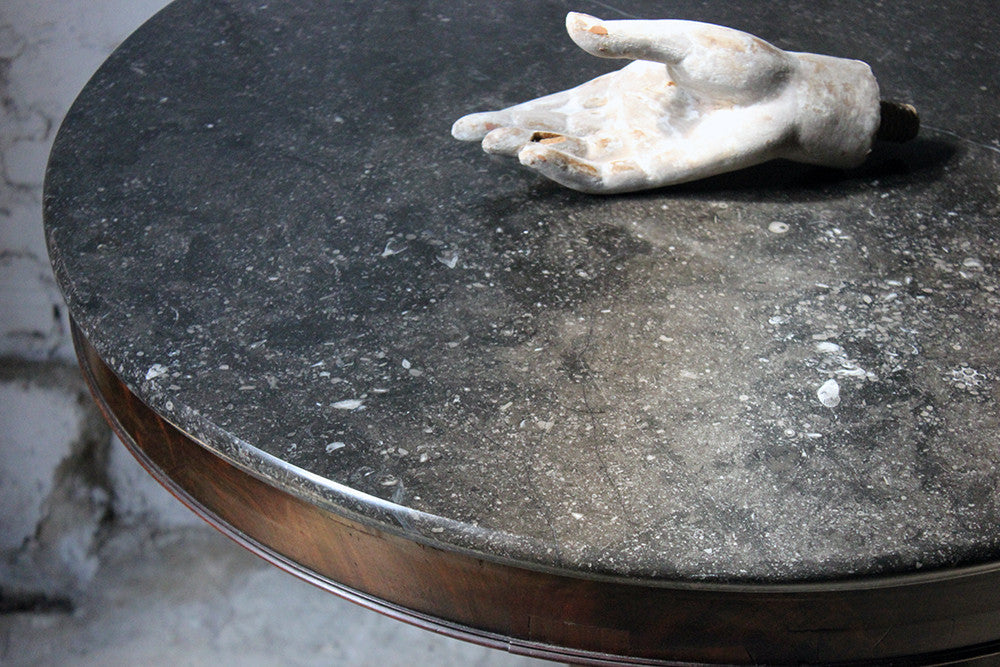 A Good French Louis Philippe Period Fossilised Marble & Flame Mahogany Guéridon c.1835