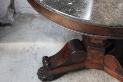 A Good French Louis Philippe Period Fossilised Marble & Flame Mahogany Guéridon c.1835