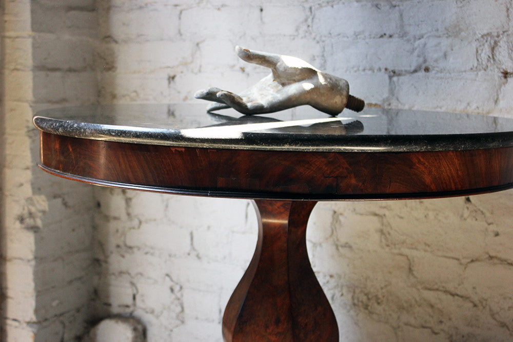 A Good French Louis Philippe Period Fossilised Marble & Flame Mahogany Guéridon c.1835